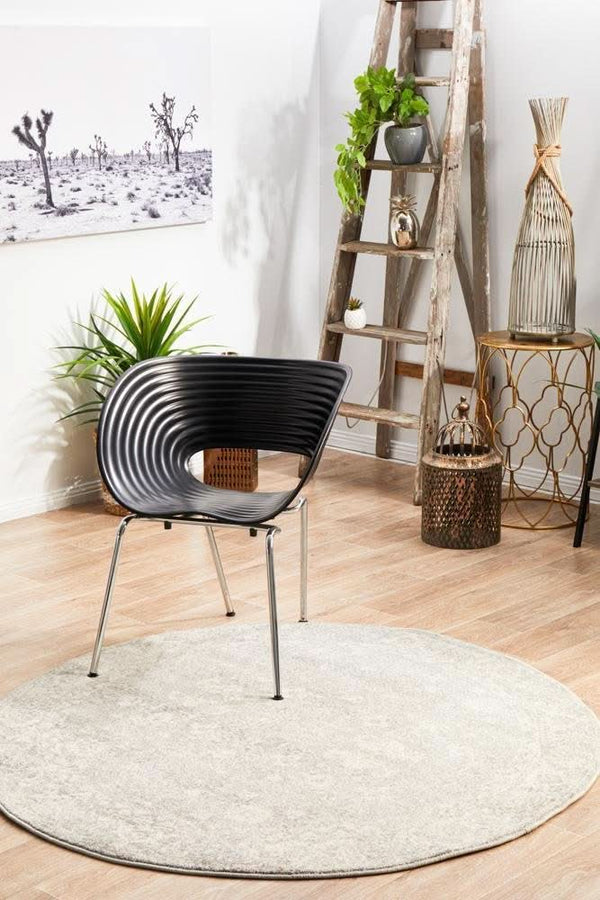 ENVI Shine Silver Transitional Round Rug