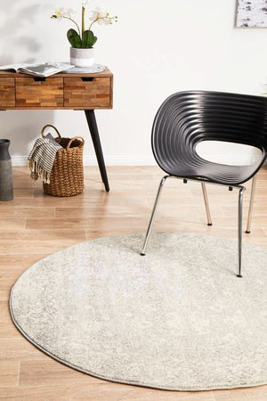 ENVI Shine Silver Transitional Round Rug