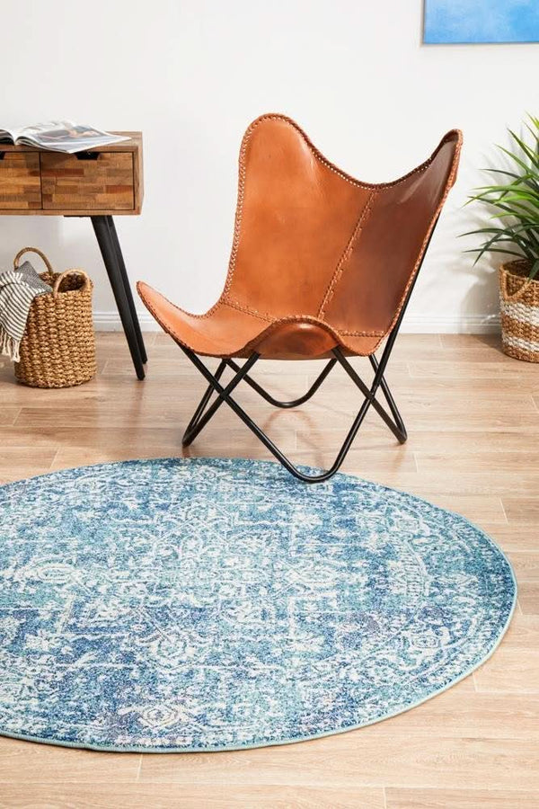 ENVI Muse Blue Transitional Round Rug