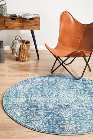 ENVI Muse Blue Transitional Round Rug