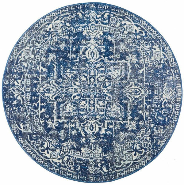 ENVI Contrast Navy Transitional Round Rug