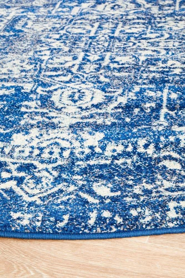 ENVI Contrast Navy Transitional Round Rug