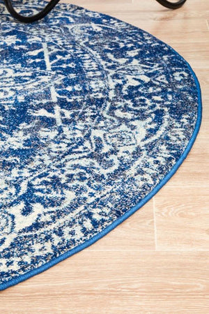 ENVI Contrast Navy Transitional Round Rug