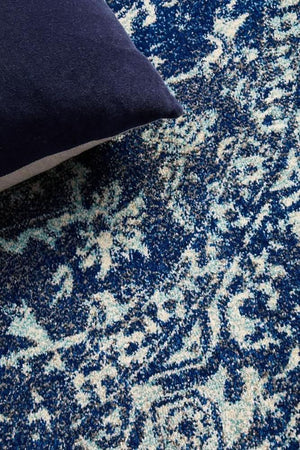 ENVI Contrast Navy Transitional Round Rug