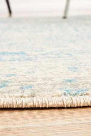 ENVI Glacier White Blue Transitional Round Rug