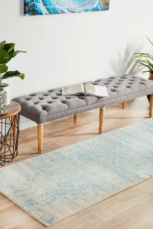 ENVI Glacier White Blue Transitional Runner Rug