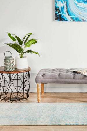 ENVI Glacier White Blue Transitional Runner Rug