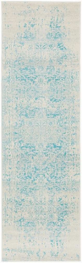 ENVI Glacier White Blue Transitional Runner Rug