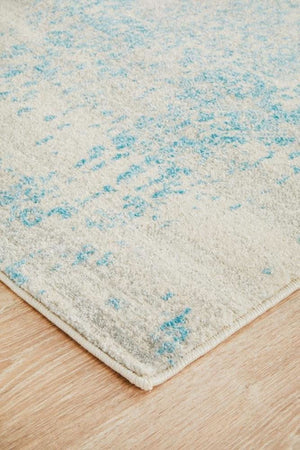 ENVI Glacier White Blue Transitional Runner Rug