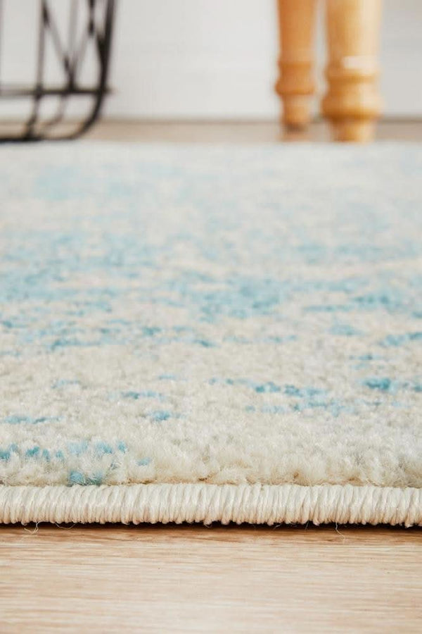 ENVI Glacier White Blue Transitional Runner Rug