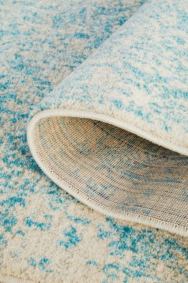 ENVI Glacier White Blue Transitional Runner Rug