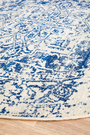 ENVI Horizon White Navy Transitional Round Rug