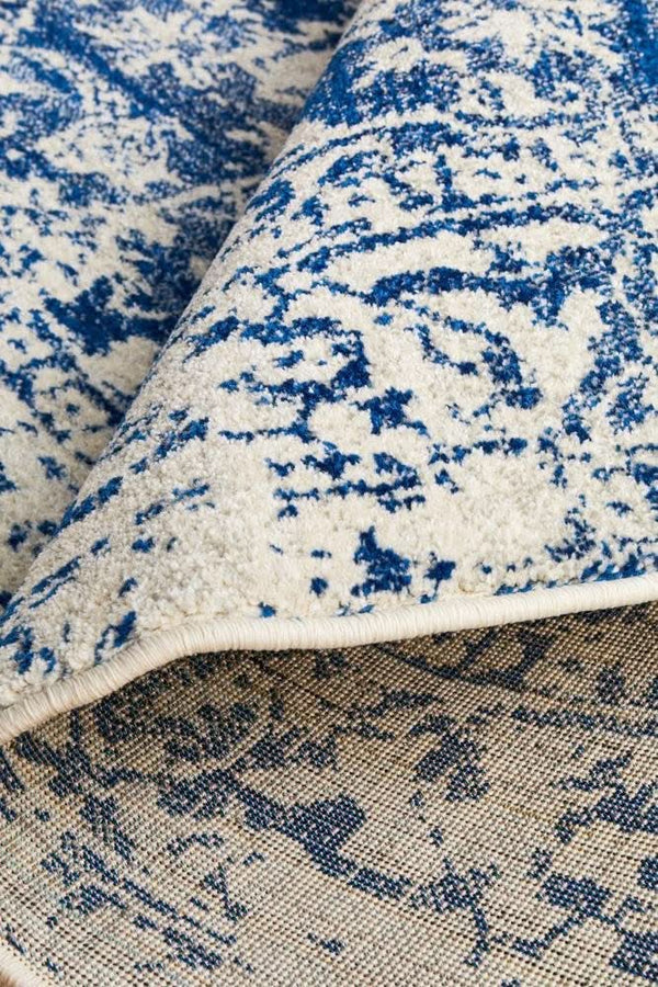 ENVI Horizon White Navy Transitional Round Rug