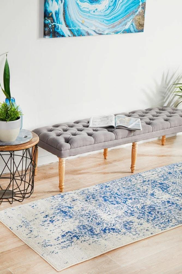 ENVI Horizon White Navy Transitional Runner Rug