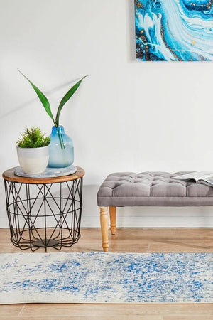 ENVI Horizon White Navy Transitional Runner Rug