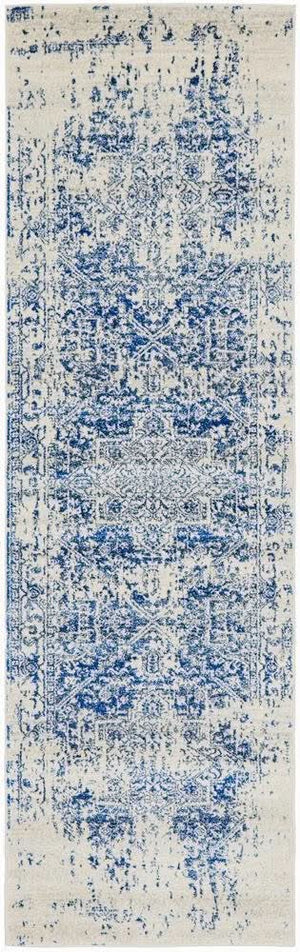 ENVI Horizon White Navy Transitional Runner Rug