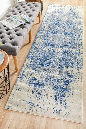 ENVI Horizon White Navy Transitional Runner Rug