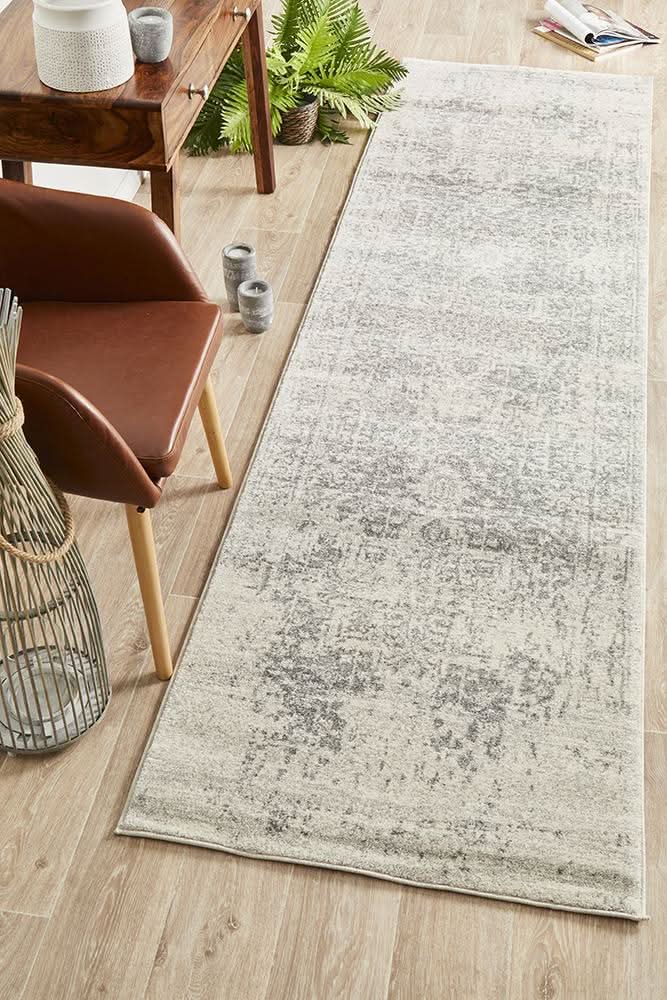 ENVI Dream White Silver Transitional Runner Rug
