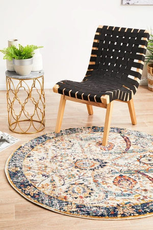 ENVI Peacock Ivory Transitional Round Rug
