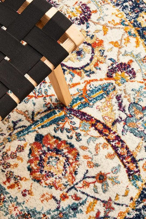 ENVI Peacock Ivory Transitional Round Rug