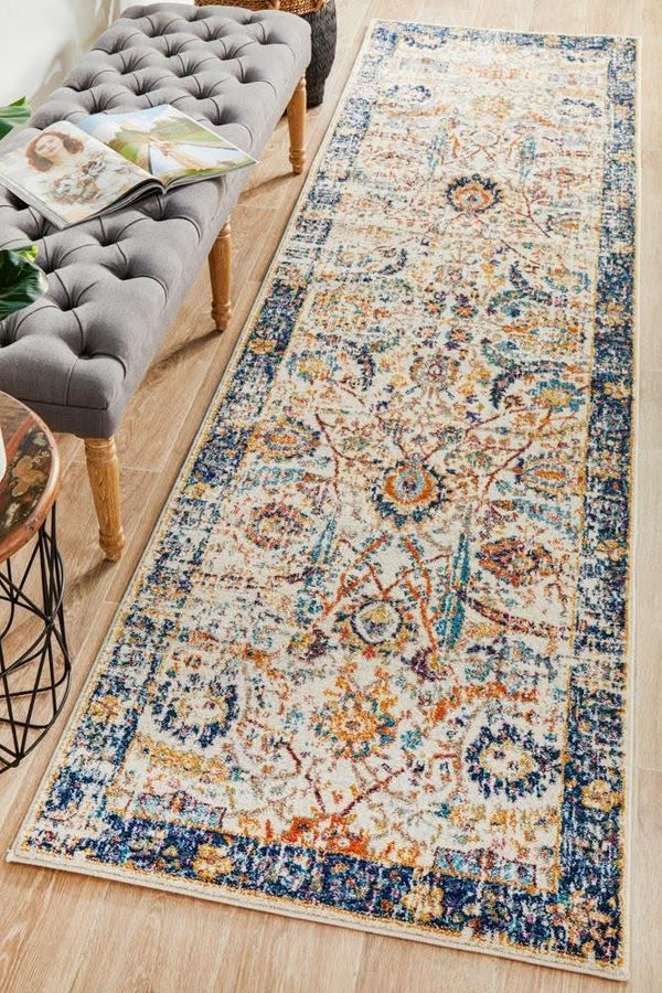 ENVI Peacock Ivory Transitional Runner Rug