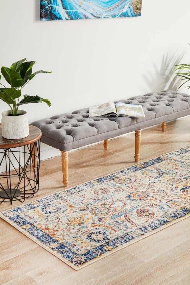 ENVI Peacock Ivory Transitional Runner Rug