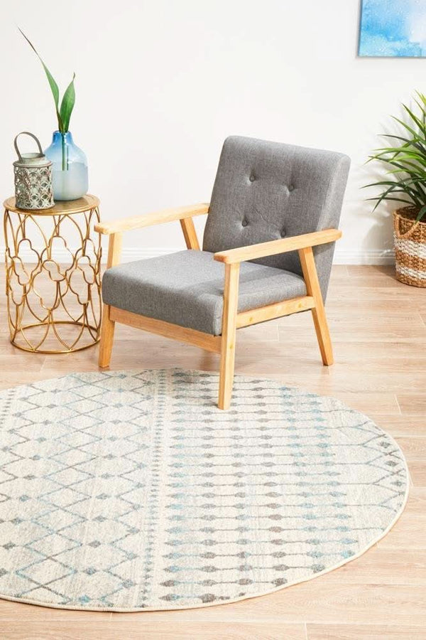ENVI Slate White Transitional Round Rug