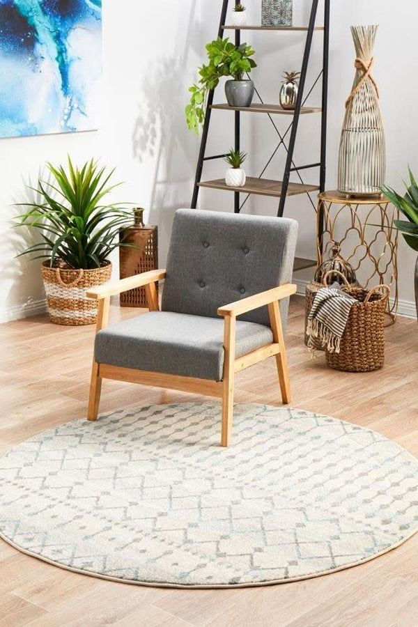 ENVI Slate White Transitional Round Rug