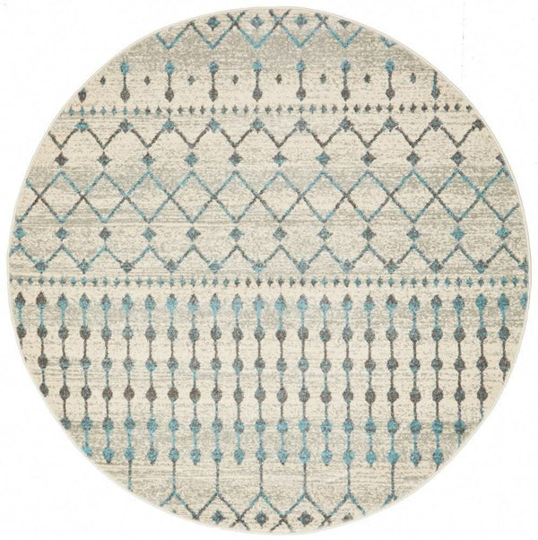 ENVI Slate White Transitional Round Rug