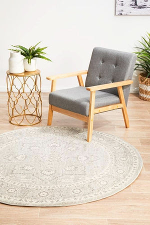 ENVI Silver Flower Transitional Round Rug