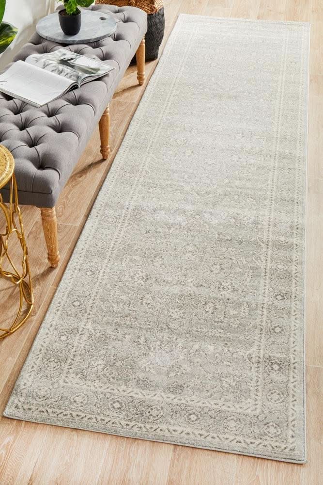 ENVI Silver Flower Transitional Runner Rug