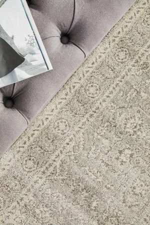ENVI Silver Flower Transitional Runner Rug