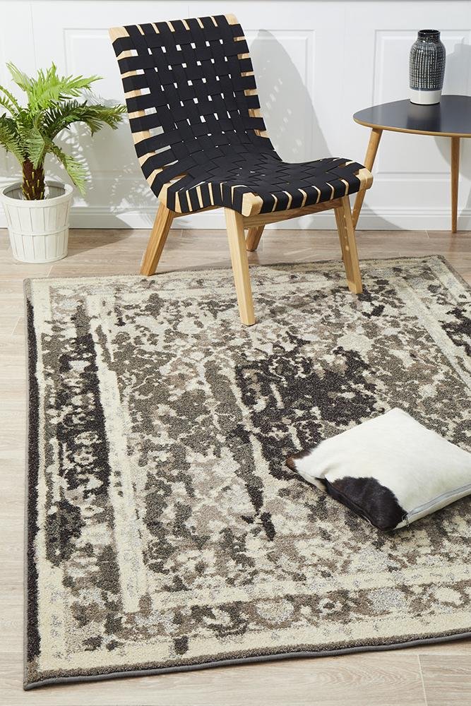 Stylish Overdyed Look Rug Grey