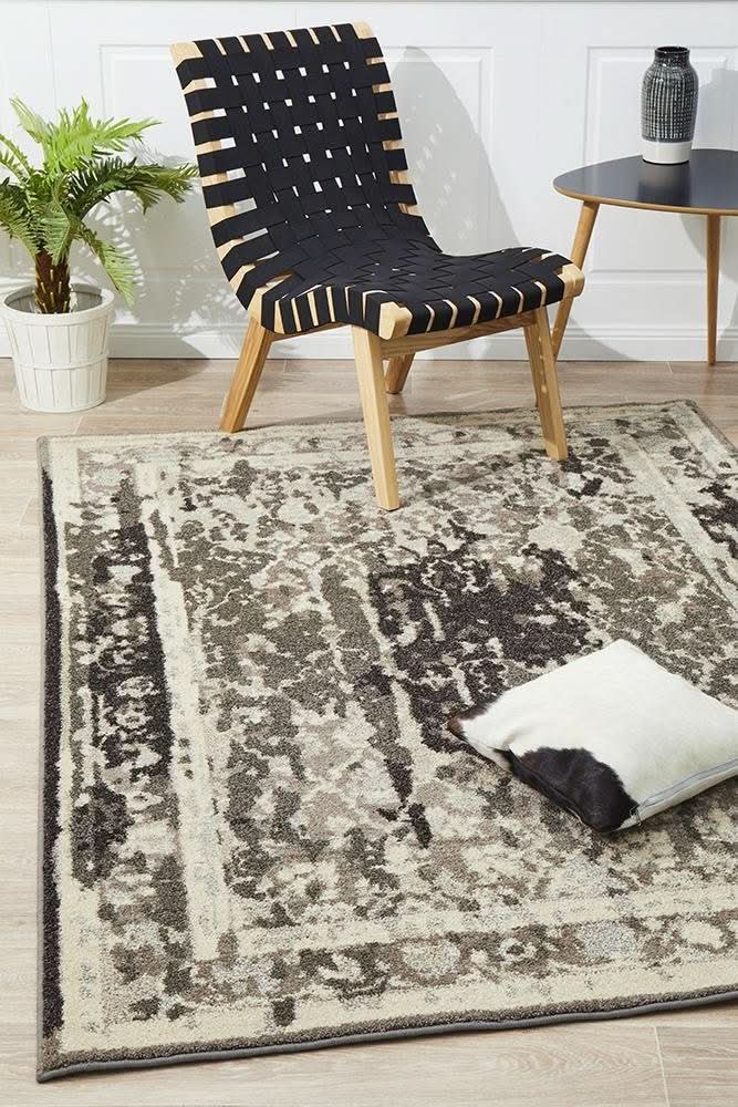 Stylish Overdyed Look Rug Grey