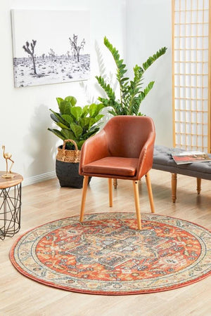 CHARM 850 Terracotta Round Rug