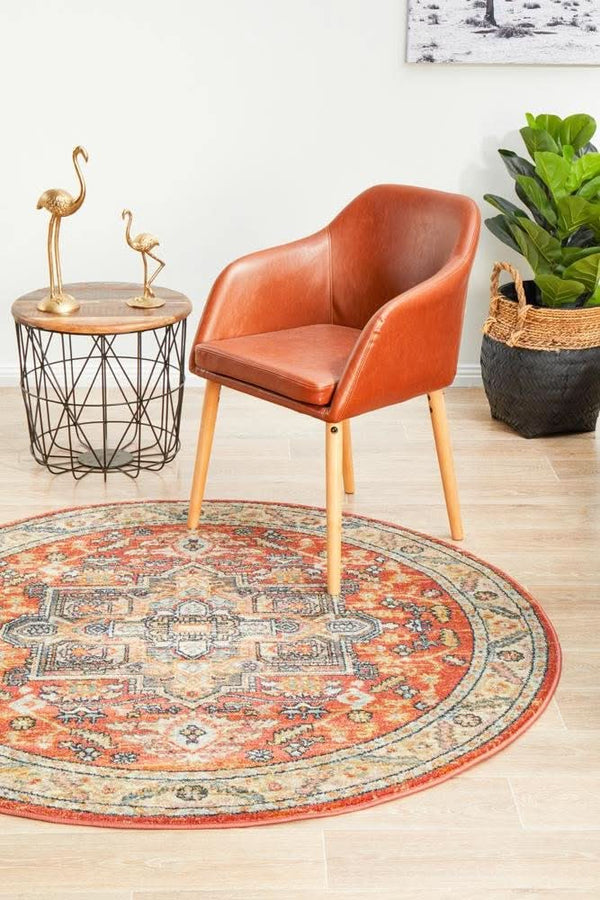 CHARM 850 Terracotta Round Rug
