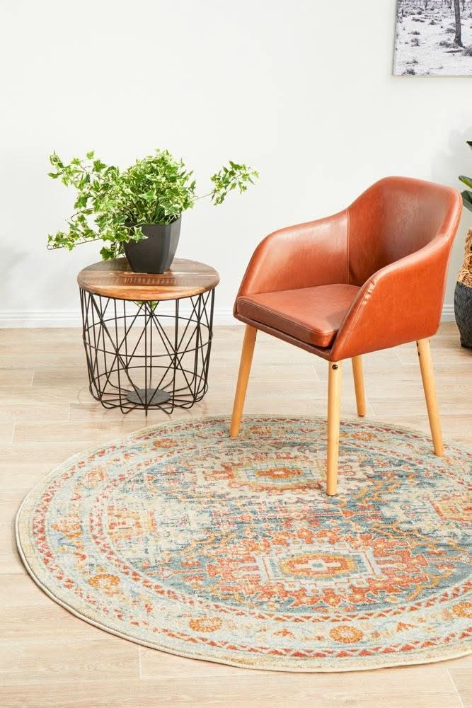 CHARM 853 Blue Round Rug