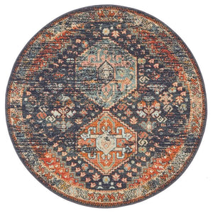 CHARM 854 Navy Round Rug