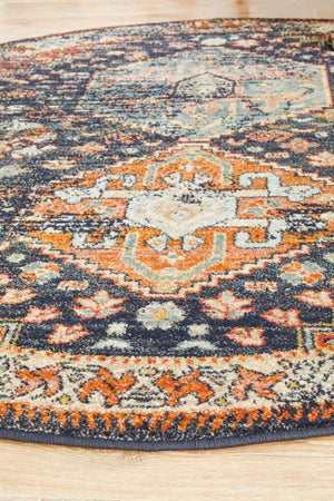CHARM 854 Navy Round Rug