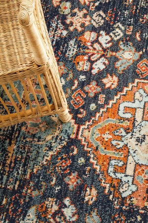 CHARM 854 Navy Round Rug