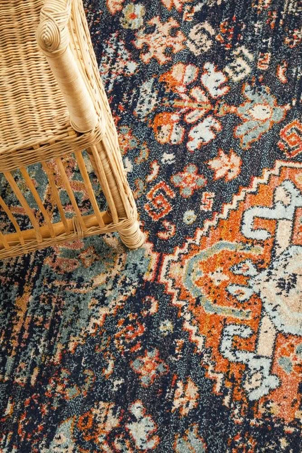 CHARM 854 Navy Round Rug