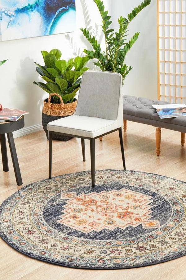 CHARM 855 Ecru Round Rug