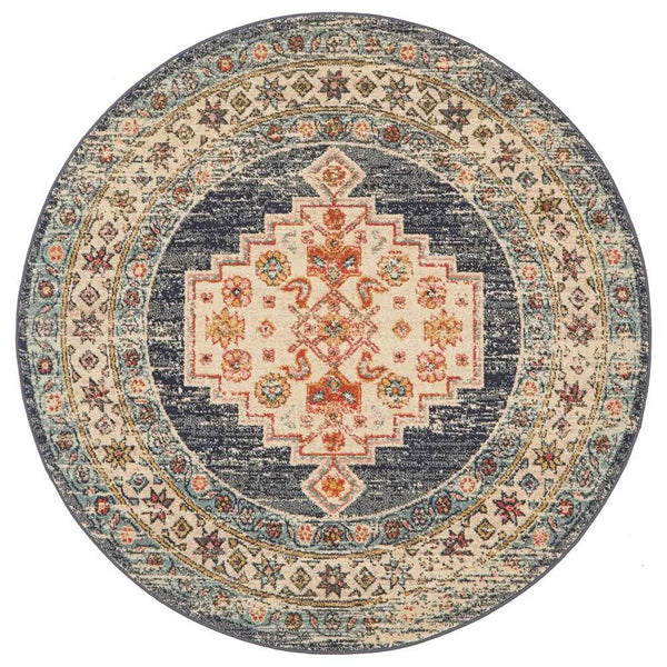 CHARM 855 Ecru Round Rug