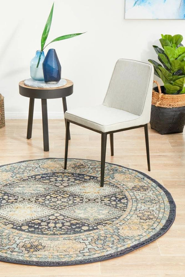 CHARM 857 Navy Round Rug