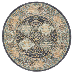 CHARM 857 Navy Round Rug