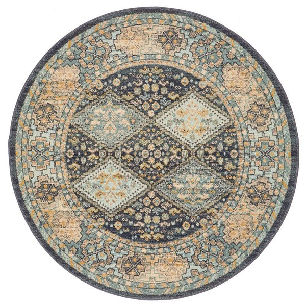 CHARM 857 Navy Round Rug