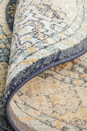 CHARM 857 Navy Round Rug