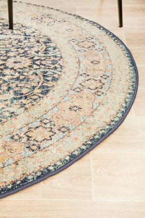 CHARM 858 Midnight Round Rug