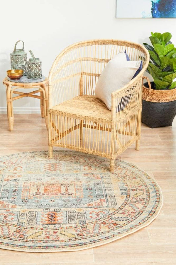 CHARM 859 Sky Blue Round Rug