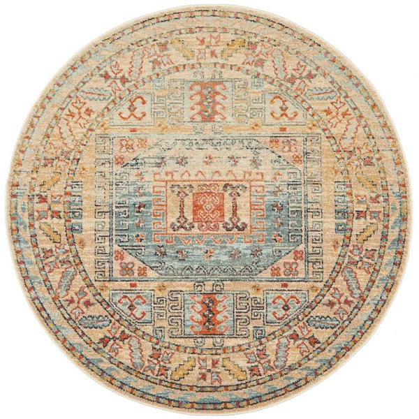CHARM 859 Sky Blue Round Rug